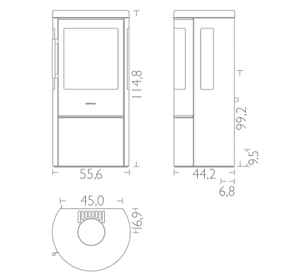 HWAM 3630C sideglas - Billede 2